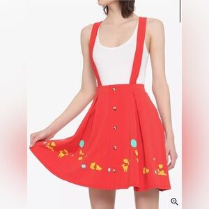 Disney Winnie The Pooh Balloon Ride Suspender Skirt Hot Topic Size L Bumblebee